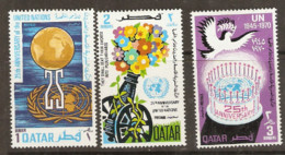 Qatar  1971  SG  337-9  Anniversary U.N.O.    Mounted Mint - Qatar