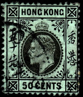 Hong Kong 1911 SC98 50c Black/green P14 Wmk Mult Crown CA Used Cds Cancel - Oblitérés