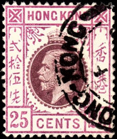 Hong Kong 1919 SG109 25c Purple And Magenta (type B) P14 Wmk Mult Crown CA Cds Used - Gebruikt