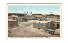 ALBUQUERQUE, New Mexico, USA, Pueblo Of Isleta, & Church, 1928 WB  Postcard - Albuquerque