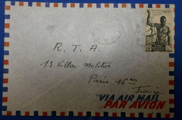 45 AFRIQUE  EQU FRANCAISE LETTRE ANNEES 40 A LA VILLA MOLITOR PARIS XVI PAR AVION - Storia Postale