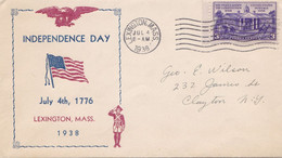 USA 1938 FDC - INDEPENDENCE DAY - 1851-1940