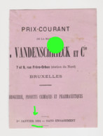 BRUXELLES 1884  Fragment D'un Document De  T. Vandenschrieck & Cie - Drogueries Produits Chimiques - 1800 – 1899