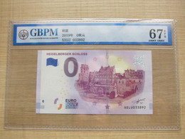 Zero Euro Banknote /0 Euro Souvenir  2019-1 Heidelberger Schloss, GBPM(China) Graded 67 EPQ - Essais Privés / Non-officiels