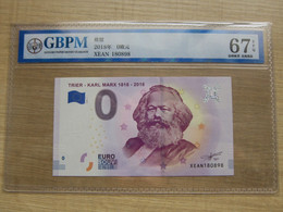 Zero Euro Banknote /0 Euro Souvenir  2018-1 Trier Karl Marx, GBPM(China) Graded 67 EPQ - Privatentwürfe