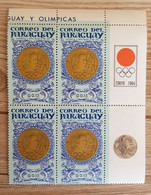 PARAGUAY, JEUX OLYMPIQUES 1964. Yvert  N° 780. Bloc De 4 Avec 2 Logos Differents. Neuf Sans Charnière ** (MNH) - Verano 1964: Tokio