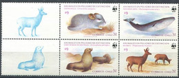 CHILI, WWF, Yvert 676/79 Avec Logo ** Chinchila Baleine. Neuf Sans Charniere. MNH - Unused Stamps