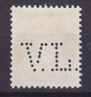 Denmark Perfin Perforé Lochung (V15) 'V.L.' V. Løwener, København Fr. IX. Stamp (2 Scans) - Variétés Et Curiosités