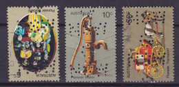 Australia Perfin Perforé Lochung 'G NSW G' 1972 Mi. 504-05, 508 Water Pump Wasserpumpe Horse Carriage Pferd Cheval - Perfin