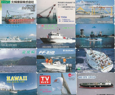 Japan, 12 Different Cards With Ships, Boats, Tankers And Other Maritime Stuff, 2 Scans.   1 - Bateaux