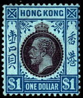 Hong Kong 1921 SG129 $1 Purple And Blue/blue Mult Script CA  Lightly Hinged Mint - Unused Stamps