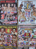 LOT De 4 AFFICHES COMBATS MUAYTHAI / THAILANDE 2014 - Habillement, Souvenirs & Autres