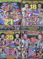 LOT De 4 AFFICHES COMBATS MUAYTHAI / THAILANDE - Habillement, Souvenirs & Autres