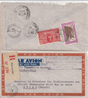 LETTRE MADAGASCAR. 11 7 1938. PAR AVION. RECOMMANDE MAHANORO POUR REIMS VIA TANA - Briefe U. Dokumente