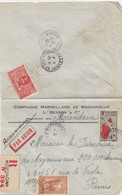 LETTRE MADAGASCAR. 4 OCT 1937. PAR AVION. RECOMMANDE MORONDAVA POUR REIMS VIA TANA - Lettres & Documents