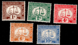 Hong Kong 1923 SGD1-D5 Postage Due Set Of 6  Lightly Hinged Mint - Postage Due