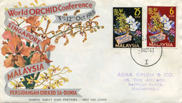 MALAYSIA 1963 FDC ORCHIDS Conference. - Malayan Postal Union