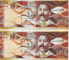 BARBADES 2013 10 Dollar - P.75a Neuf UNC - Barbades