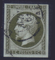 1c Empire Non Dentelé Vert-olive Foncé TB (Dallay N° 11c , Cote 120€) - 1853-1860 Napoleon III