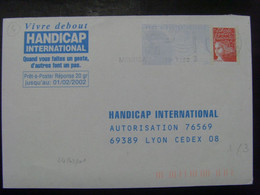 98- PAP Réponse Luquet Handicap International Obl Pas Courant - Listos Para Enviar: Respuesta /Luquet