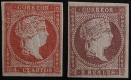 España: Año. 1855 - ( Reinado Isabel II ) Nº- *48A - Nº- *50 - 2/Val. Sin Filigranas. - Ungebraucht