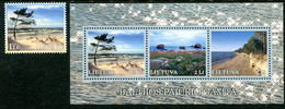 LITHUANIA 2001 Baltic Coast MNH / **.  Michel 766 + Block 23 - Lituania