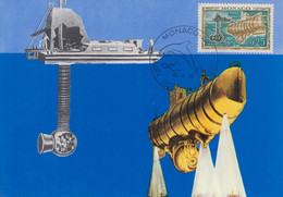 Carte Maximum  1er  Jour  MONACO   Le  Bathyscaphe  Et  Le  Photosphére   1962 - Submarines