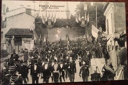 Cpa, Fêtes De Chateauneuf, 17 Mai 1905, Défilé Officiel Pour La Salle Des Fêtes, (impression Erronée Année 1095), éd ? - Chateauneuf Sur Charente