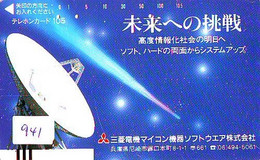 Télécarte Japon * FRONT BAR 330-8007 * ESPACE (941) * GLOBE SATELLITE  MAPPEMONDE * Telefonkarte Phonecard JAPAN * - Space