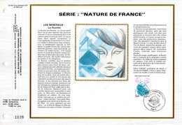 " LA FLUORITE " Sur Feuillet CEF 1er Jour Sur Soie De 1986. N° YT 2432 FDC - Minerals