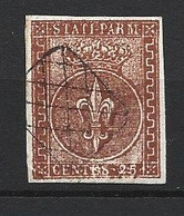 1855 ITALY PARMA 25 C. MICHEL: 8 USED - Parma