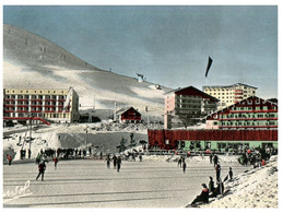 (BB 33) France - Alp D'Huez  Patinoire (Ice Ring) + Hotels (1959) - Sports D'hiver