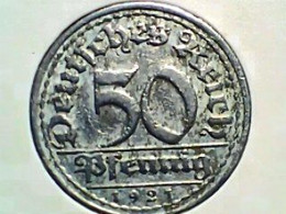 German Republic 50 Pfenning 1921J KM 27 - 50 Rentenpfennig & 50 Reichspfennig