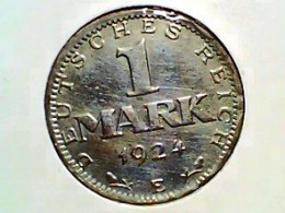 German Republic 1 Mark 1924E KM 42 - 1 Marco & 1 Reichsmark