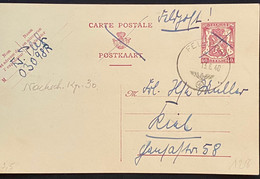 Entier Carte Belge Barré En Feldpost ! Utilisé Par Un Allemand Obl Dateur Feldpost 13 Juin 1940 Superbe & RR - Armée Belge