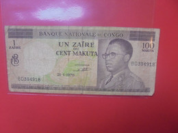 CONGO 100 MAKUTA/1 ZAIRE 1970 Circuler - Repubblica Democratica Del Congo & Zaire