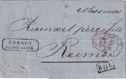 BADE 1863 LETTRE POUR REIMS - Cartas & Documentos