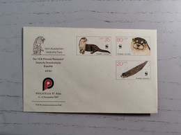 1987 Philatelie Wermensdorf "vom Aussterben Bedrohte Tiere" - Briefomslagen - Ongebruikt