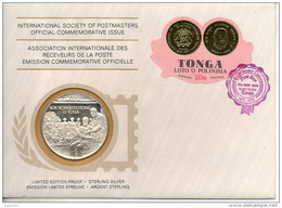 Tonga. Enveloppe Avec Un Timbre Et Une Médaille Argent Premier Titre. 100e Anniversaire De La Constitution - Altri
