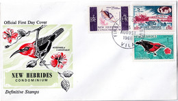 NEW HEBRIDES  FDC  1966   BIRDS - Briefe U. Dokumente