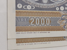 ITALIA 2000 LIRE GALILEO SERIE EA 040032 V SCRITTA DECR. MIN. SOTTOLINEATA - [ 7] Errores & Variedades