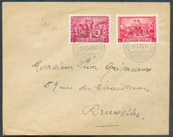 N°699-700 Obl. Dc ANTWERPEN EXPOSITION PHILATELIQUE sur Lettre Du 21-7-1945 Vers Bruxelles. - TTB - 16846 - Cartas & Documentos