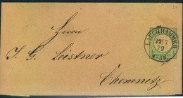 1872, Streifband 1/2 Groschen Kleiner Brustschild K2 LAUCHAMMER - Covers & Documents