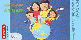 TELECARTE JAPAN *  ESPACE (1042)  GLOBE * SATELLITE * TERRESTRE * MAPPEMONDE * Telefonkarte Phonecard JAPAN * - Space