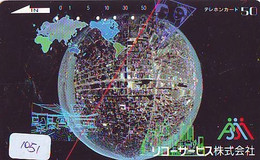 TELECARTE JAPAN *  ESPACE (1051)  GLOBE * SATELLITE * TERRESTRE * MAPPEMONDE * Telefonkarte Phonecard JAPAN * - Spazio