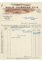 VP FACTURE BELGIQUE 1938 (V2030) Tissage Et Teinturerie EMILE MOSBERG FILS (1 Vue) ISEGHEM ISEGEM - Kleidung & Textil