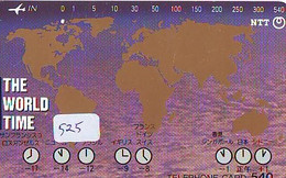 Carte Prépayée Japon * MAP (525)  * GLOBE * SATELLITE * TERRESTRE * ESPACE MAPPEMONDE * TK Phonecard JAPAN * - Raumfahrt