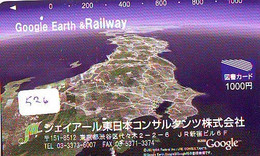 Carte Prépayée Japon * MAP (526)  * GLOBE * SATELLITE * TERRESTRE * ESPACE MAPPEMONDE * TK Phonecard JAPAN * - Ruimtevaart