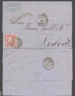 Portugal 1873 Postal History Rare Cover + Content 25 R Porto To Lisboa DB.556 - Covers & Documents