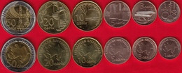 Azerbaijan Set Of 6 Coins: 1 - 50 Qəpik (qapik) 2006 UNC - Azerbaiyán